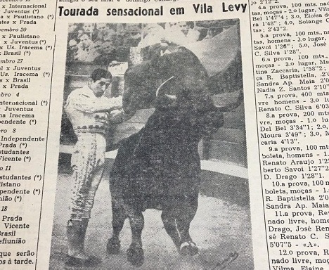 Poucos amistosos em 1965, 1966 e 1967, mas teve tourada em Vila Levy