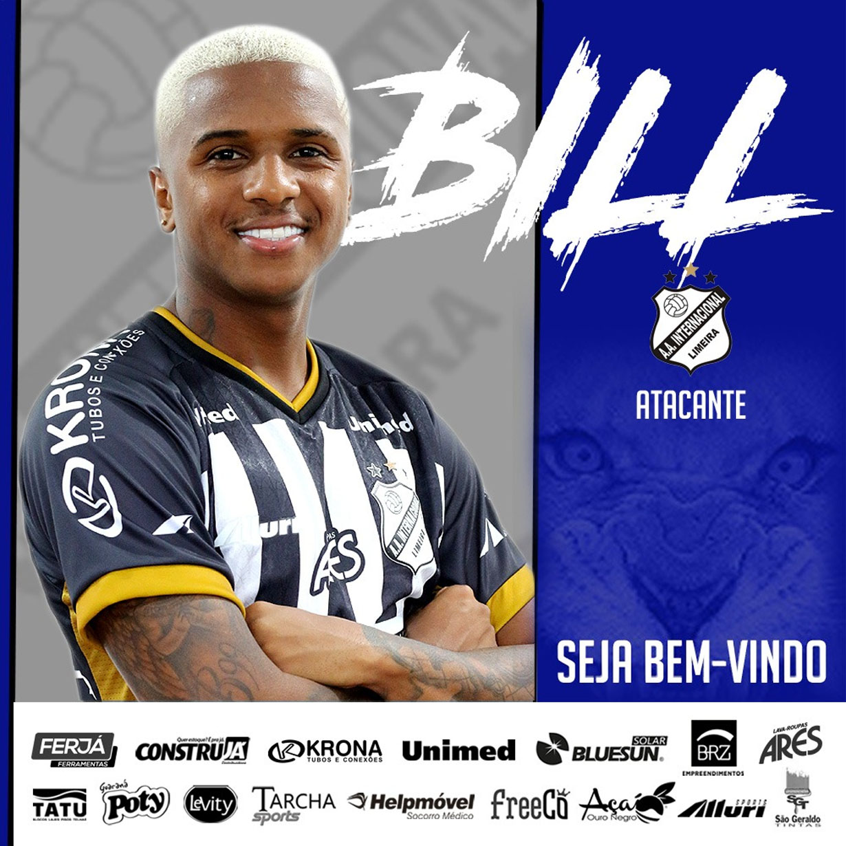 Inter contrata atacante Bill, ex-Flamengo